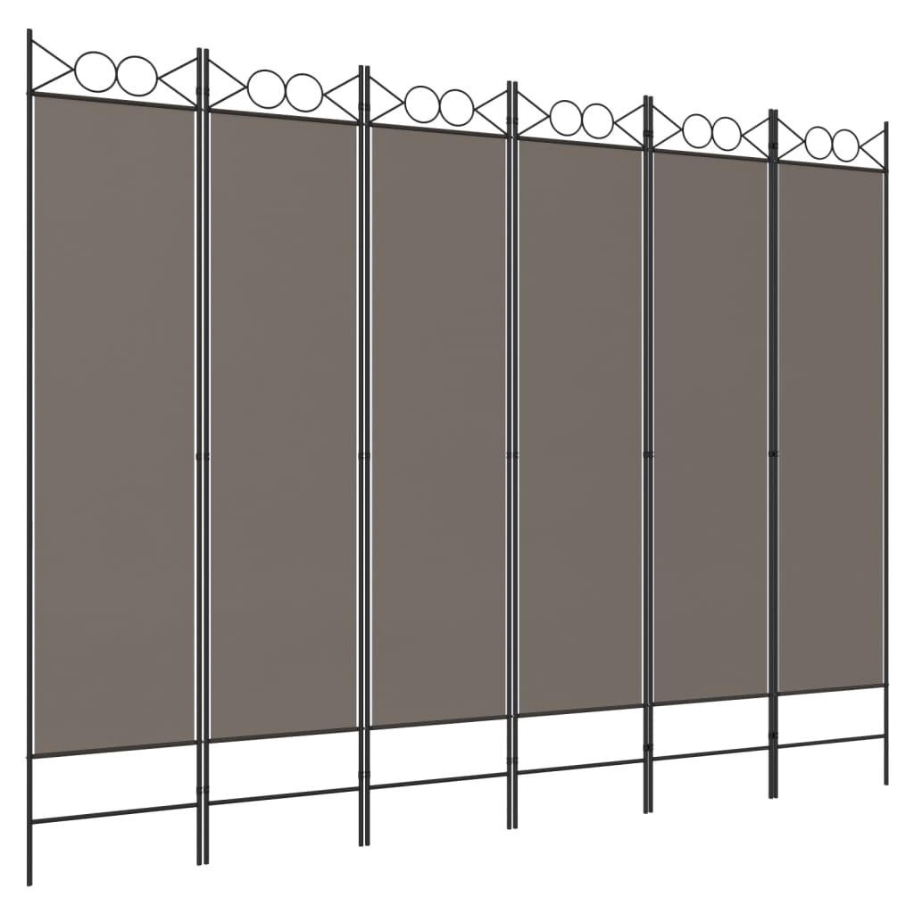 vidaXL 6-Panel Room Divider Anthracite 94.5"x86.6" Fabric