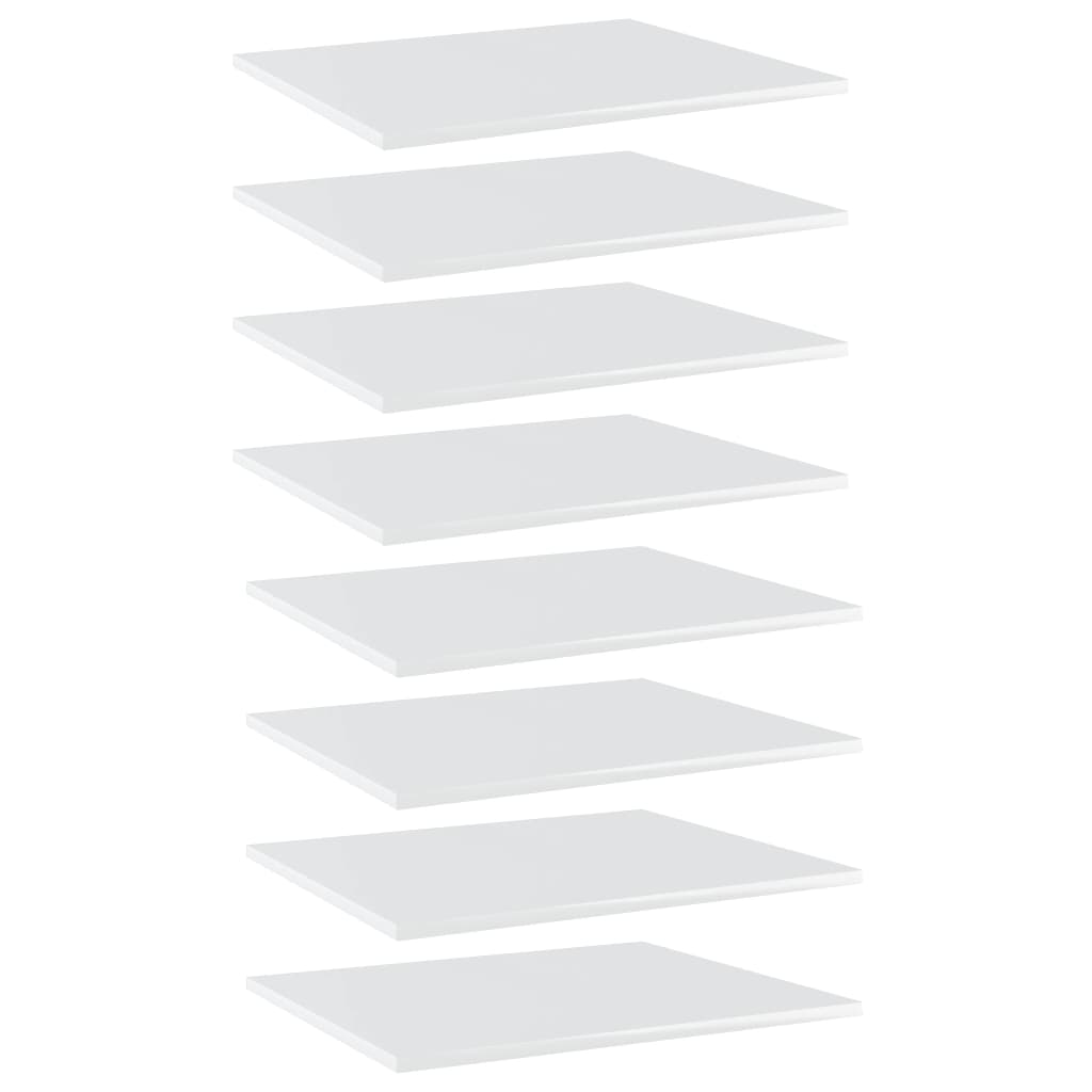 vidaXL Bookshelf Boards 8 pcs High Gloss White 23.6"x19.7"x0.6" Engineered Wood
