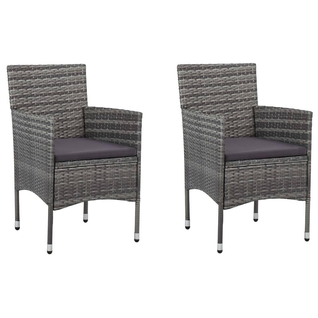 vidaXL 3 Piece Patio Dining Set Gray