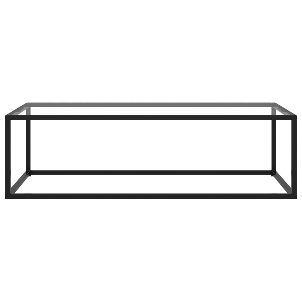 vidaXL Coffee Table Black with Tempered Glass 47.2"x19.7"x13.8"