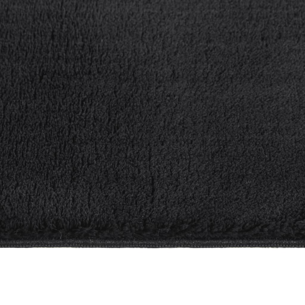 vidaXL Shaggy Rug Black 8'x11' Polyester