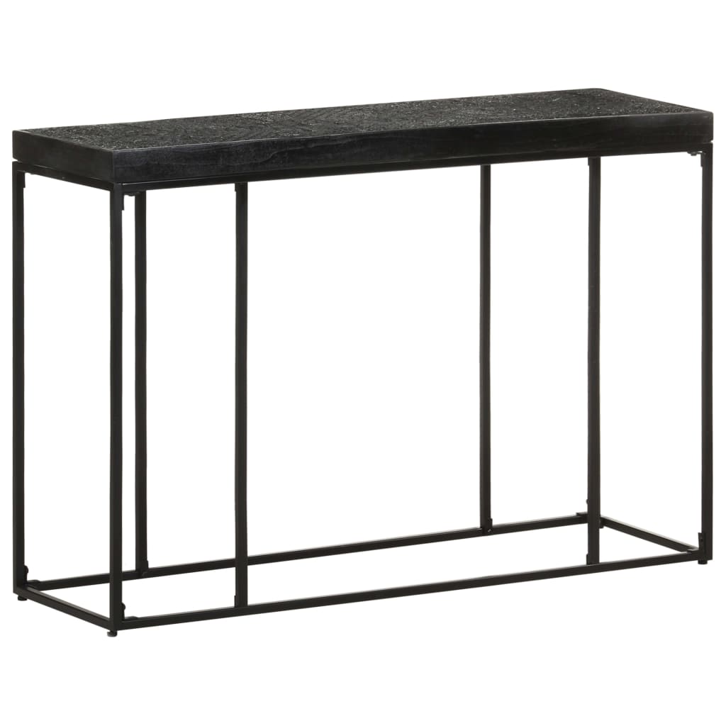 vidaXL Console Table Black 43.3"x13.8"x29.9" Solid Acacia and Mango Wood