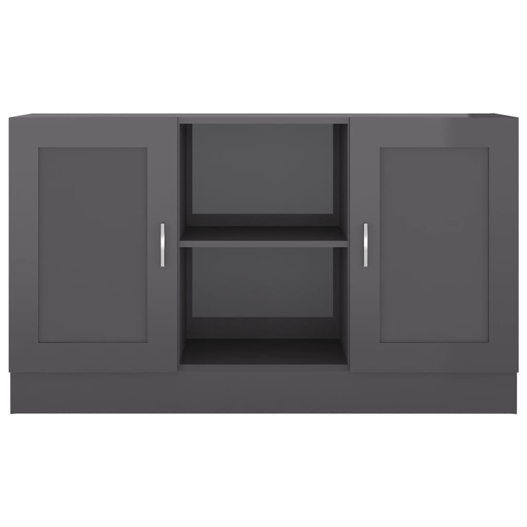 vidaXL Sideboard High Gloss Gray 47.2"x12"x27.6" Chipboard
