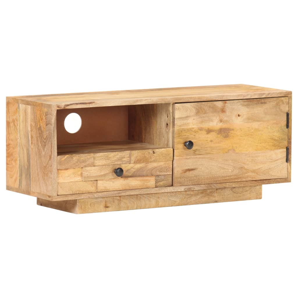 vidaXL TV Cabinet 35.4"x11.8"x13.8" Solid Mango Wood