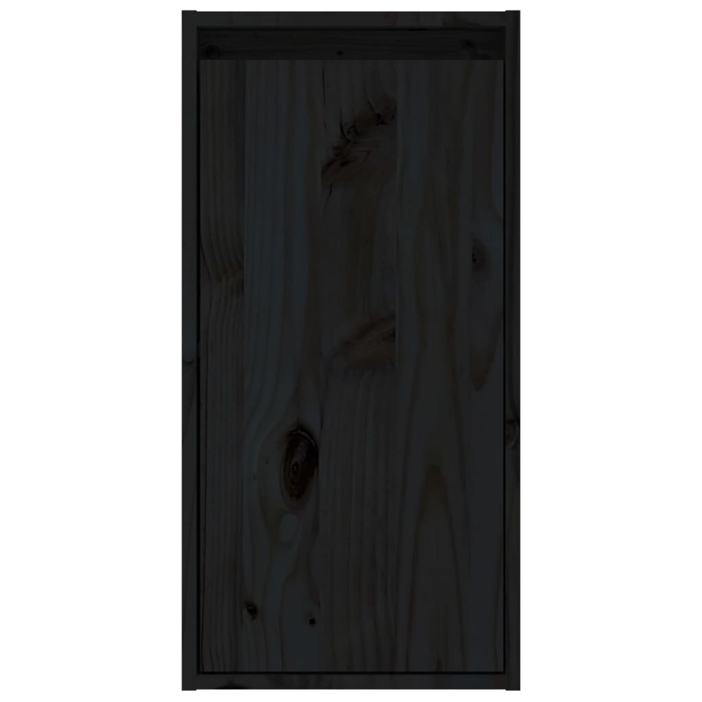 vidaXL Wall Cabinet Black 11.8"x11.8"x11.8" Solid Wood Pine