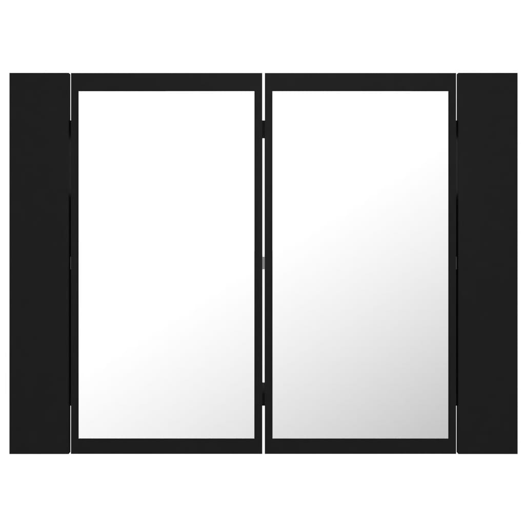 vidaXL LED Bathroom Mirror Cabinet Black 23.6"x4.7"x17.7" Acrylic