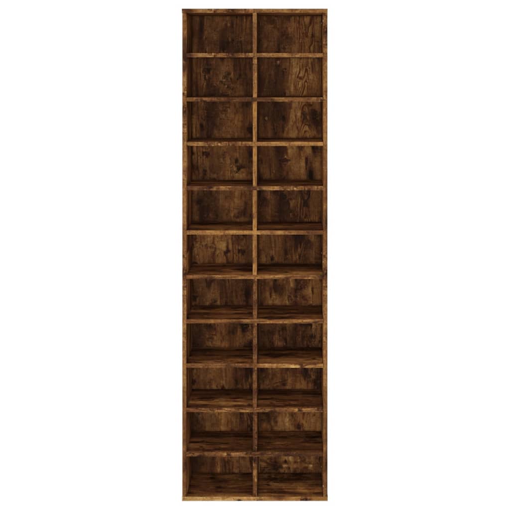 vidaXL Shoe Cabinet Smoked Oak 21.3"x13.4"x72" Engineered Wood