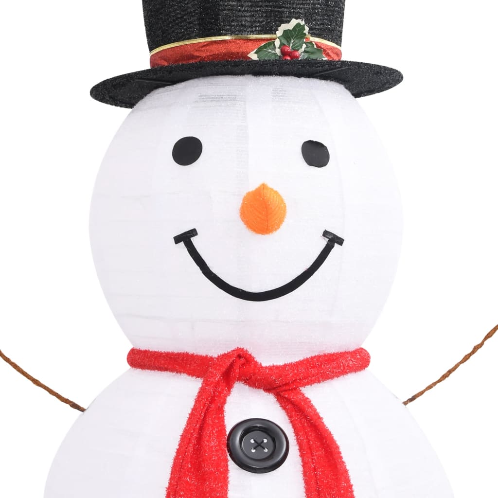 vidaXL Decorative Christmas Snowman Figure LED Luxury Fabric 6 ft