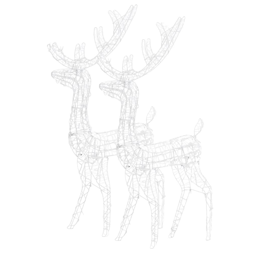 vidaXL Acrylic Reindeer Christmas Decorations 2 pcs 47.2" Cold White