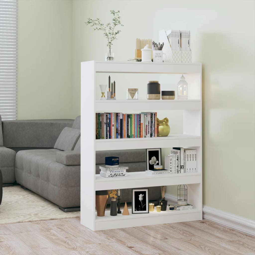 vidaXL Book Cabinet/Room Divider High Gloss White 39.4"x11.8"x53.1"