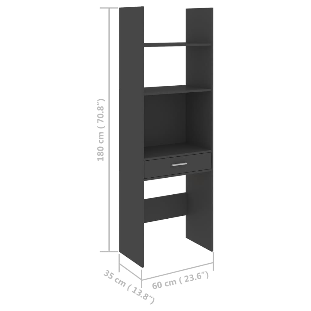 vidaXL 4 Piece Book Cabinet Set Gray Chipboard