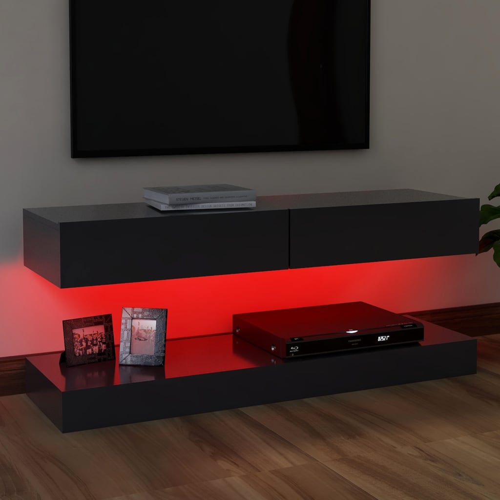 vidaXL TV Stand with LED Lights Gray 47.2"x13.8"