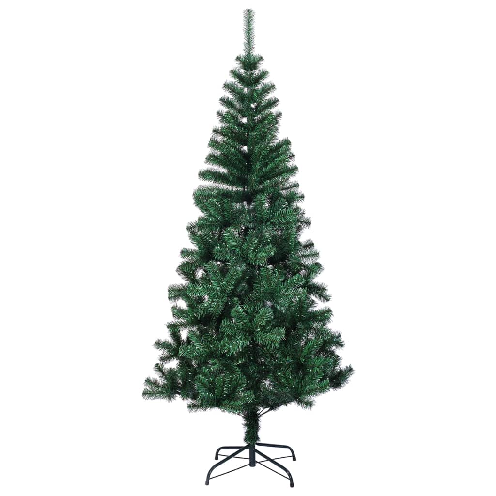 vidaXL Artificial Christmas Tree with Iridescent Tips Green 8 ft PVC