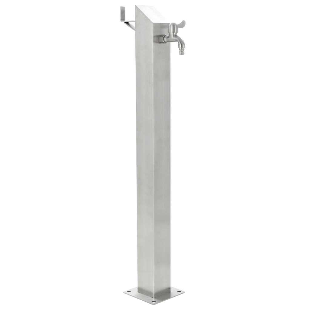 vidaXL Garden Water Column Stainless Steel Square 37.4"