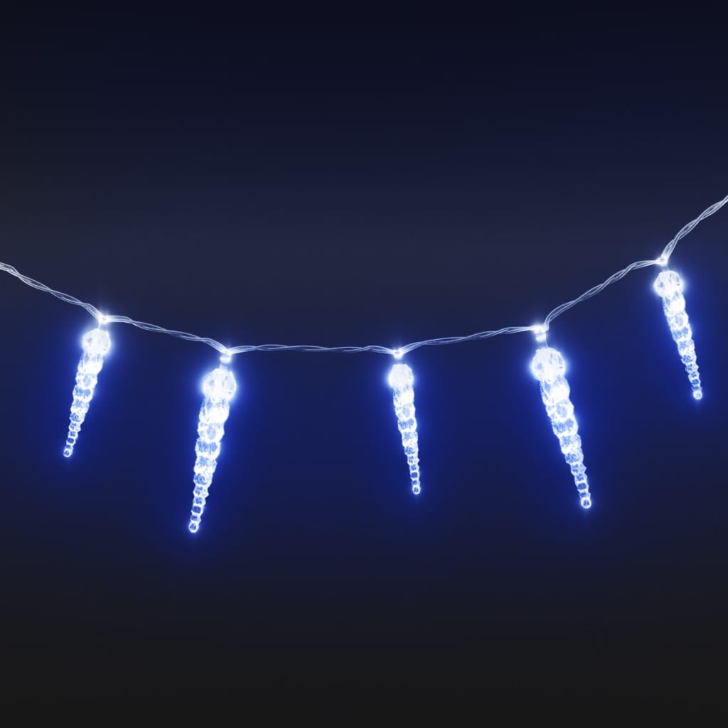 vidaXL Christmas Icicle Lights 100 pcs Blue Acrylic