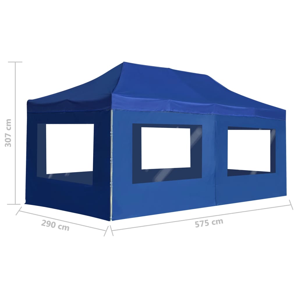 vidaXL Professional Folding Party Tent with Walls Aluminum 19.7'x9.8' Blue