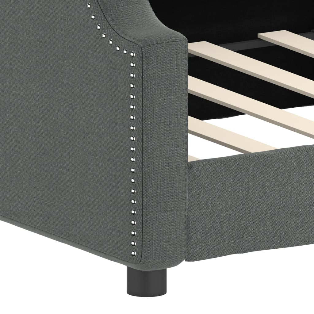 vidaXL Day Bed Dark Gray 39.4"x74.8" Twin Fabric