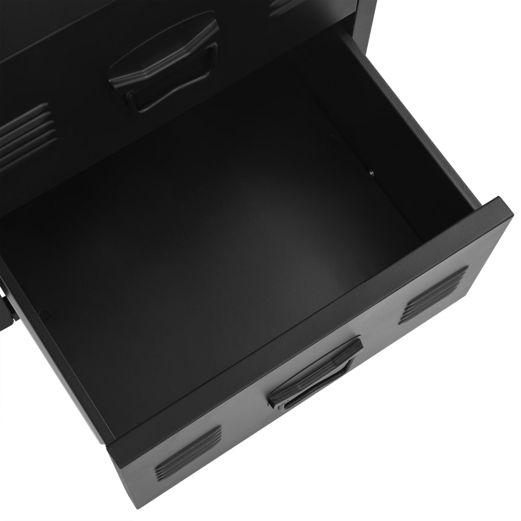vidaXL Desk with Drawers Industrial Black 47.2"x21.7"x29.5" Steel