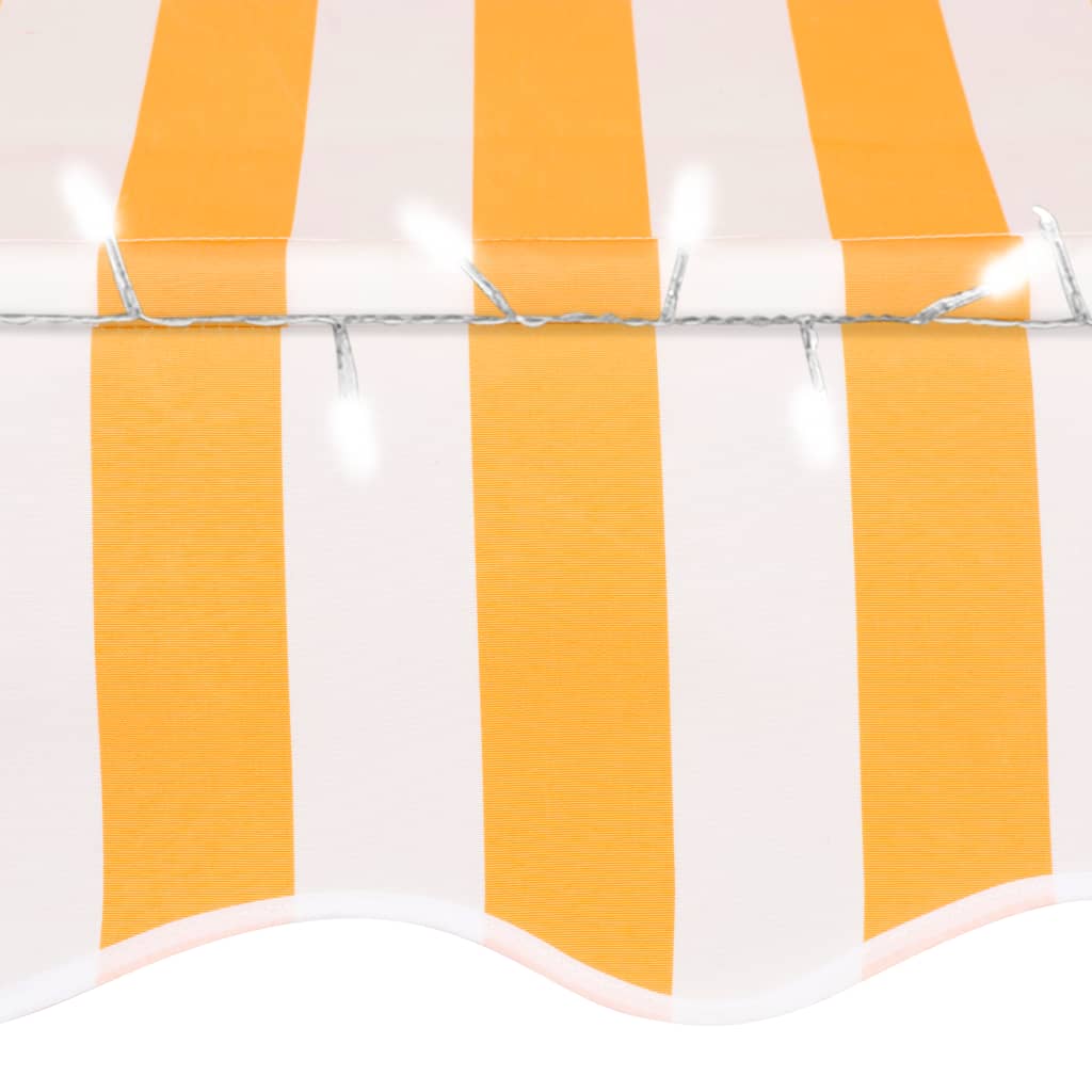 vidaXL Manual Retractable Awning with LED 59.1" White and Orange