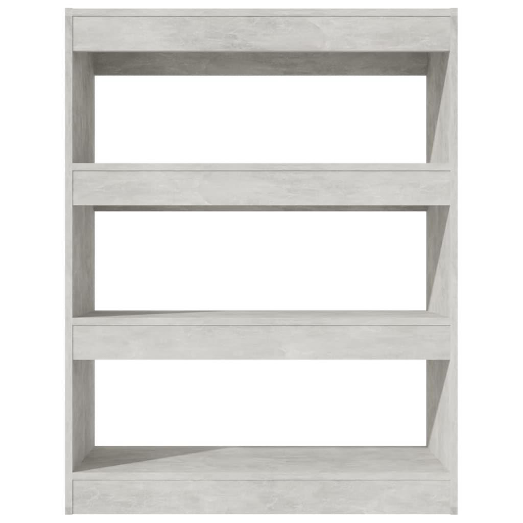 vidaXL Book Cabinet/Room Divider Concrete Gray 31.5"x11.8"x40.6" Engineered wood
