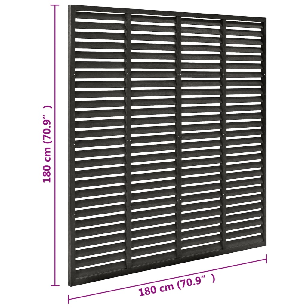 vidaXL Louver Fence WPC 70.9"x70.9" Black