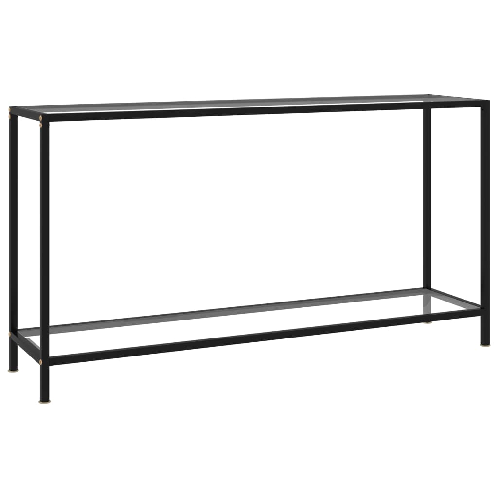 vidaXL Console Table Transparent 55.1"x13.8"x29.5" Tempered Glass