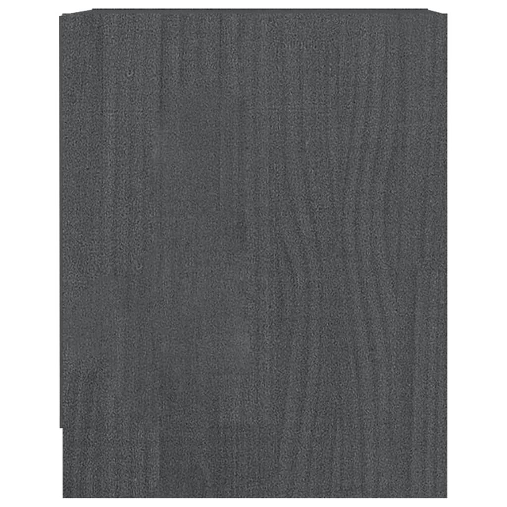 vidaXL Bedside Cabinet Gray 14"x13.2"x16.3" Solid Wood Pine