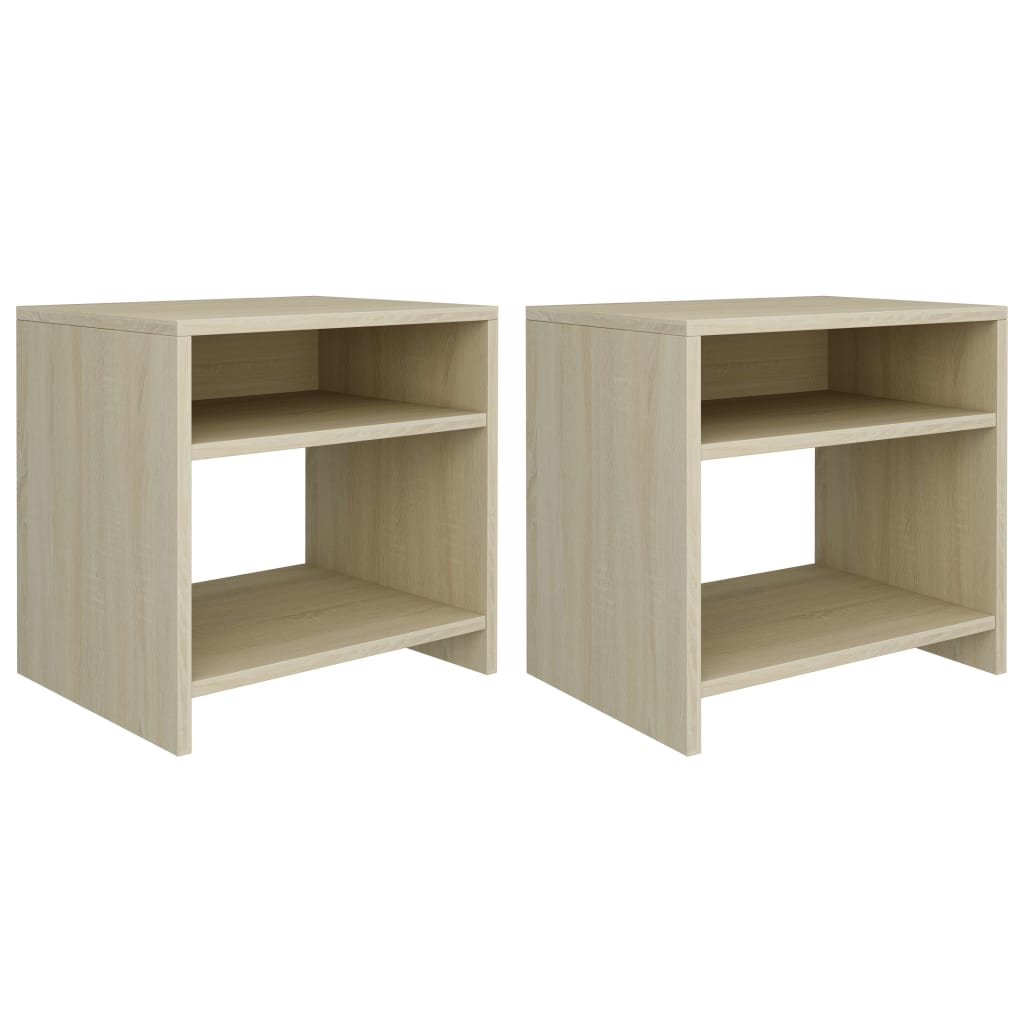 vidaXL Bedside Cabinets 2 pcs Sonoma Oak 15.7"x11.8"x15.7" Engineered Wood