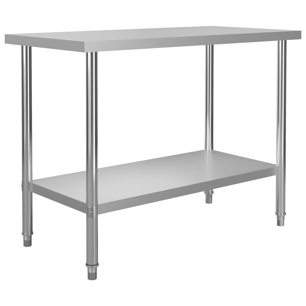 vidaXL Kitchen Work Table 47.2"x23.6"x33.5" Stainless Steel