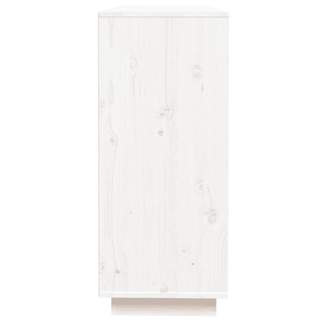 vidaXL Sideboard White 43.5"x13.8"x31.5" Solid Wood Pine