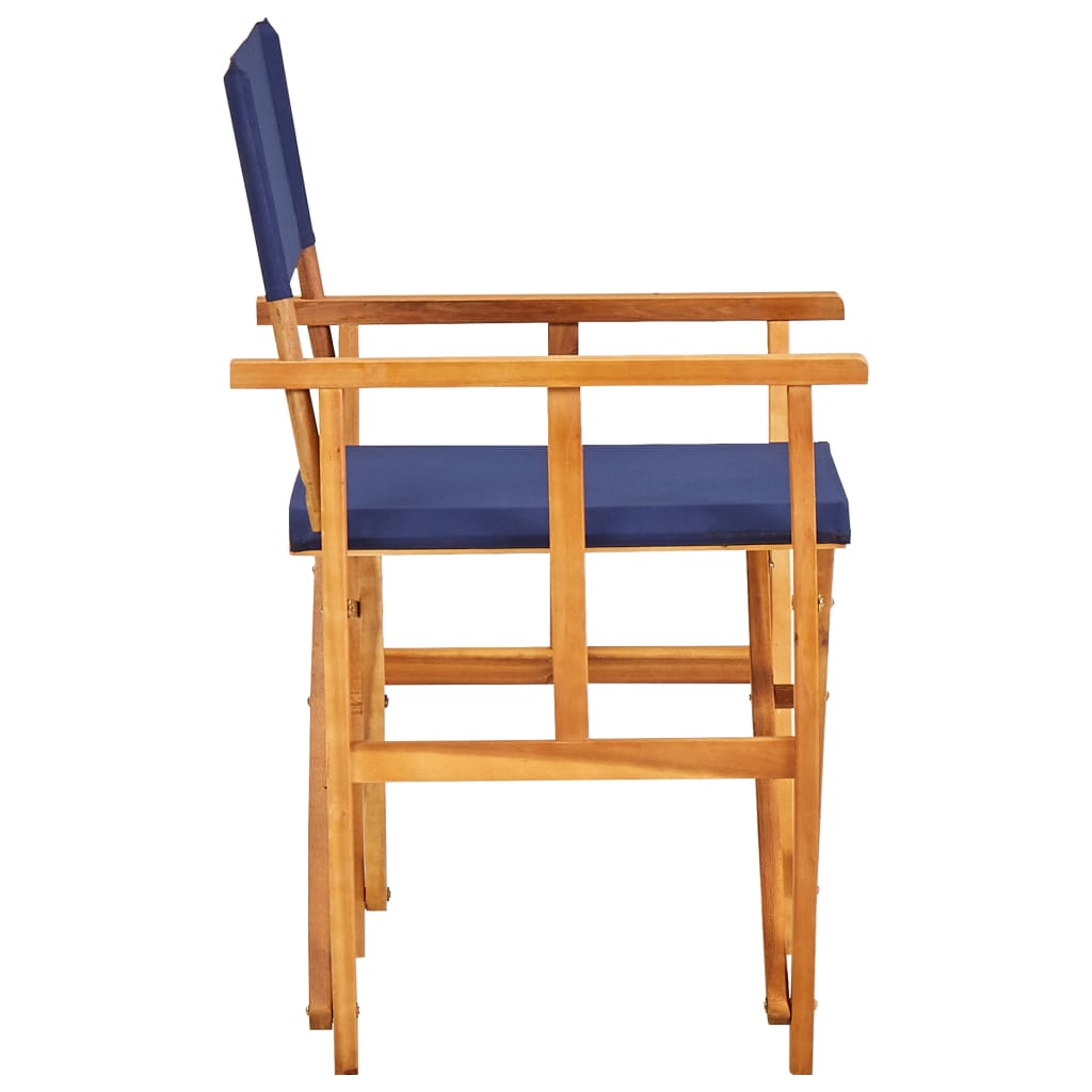 vidaXL Director's Chairs 2 pcs Solid Acacia Wood Blue