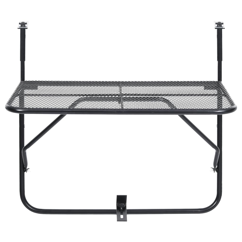 vidaXL Balcony Table Black 23.6"x15.7" Steel