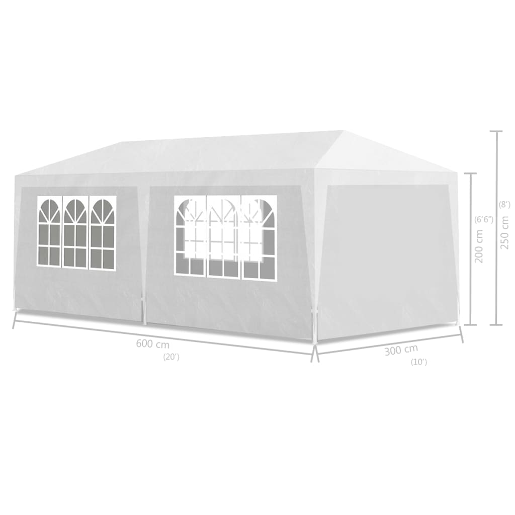 vidaXL Party Tent 10'x20' White