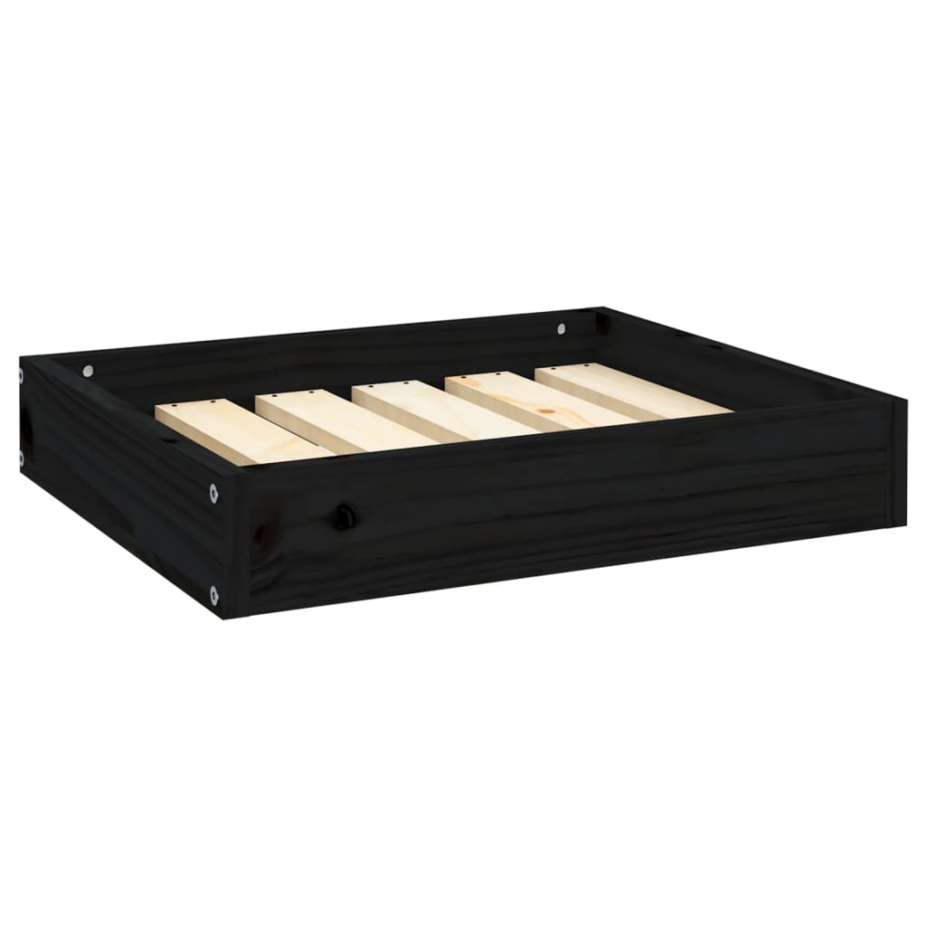 vidaXL Dog Bed Black 20.3"x17.3"x3.5" Solid Wood Pine