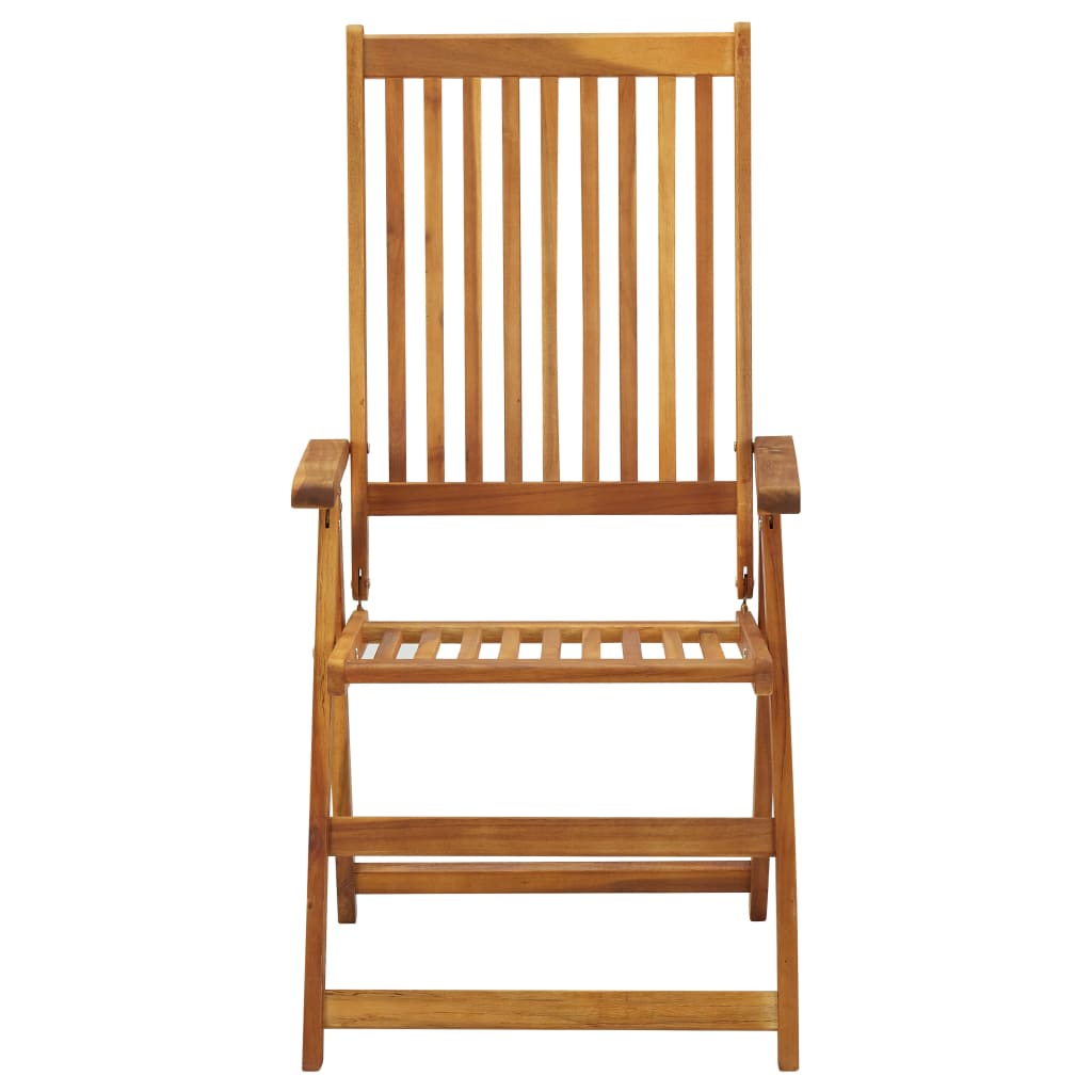 vidaXL Patio Reclining Chairs 3 pcs Solid Acacia Wood
