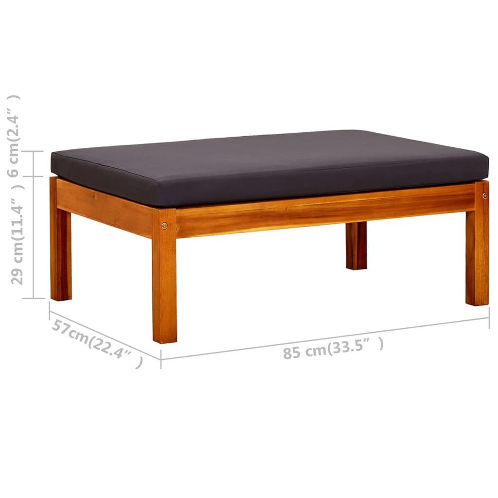 vidaXL Patio Bench with Canopy and Footrests Solid Acacia Wood