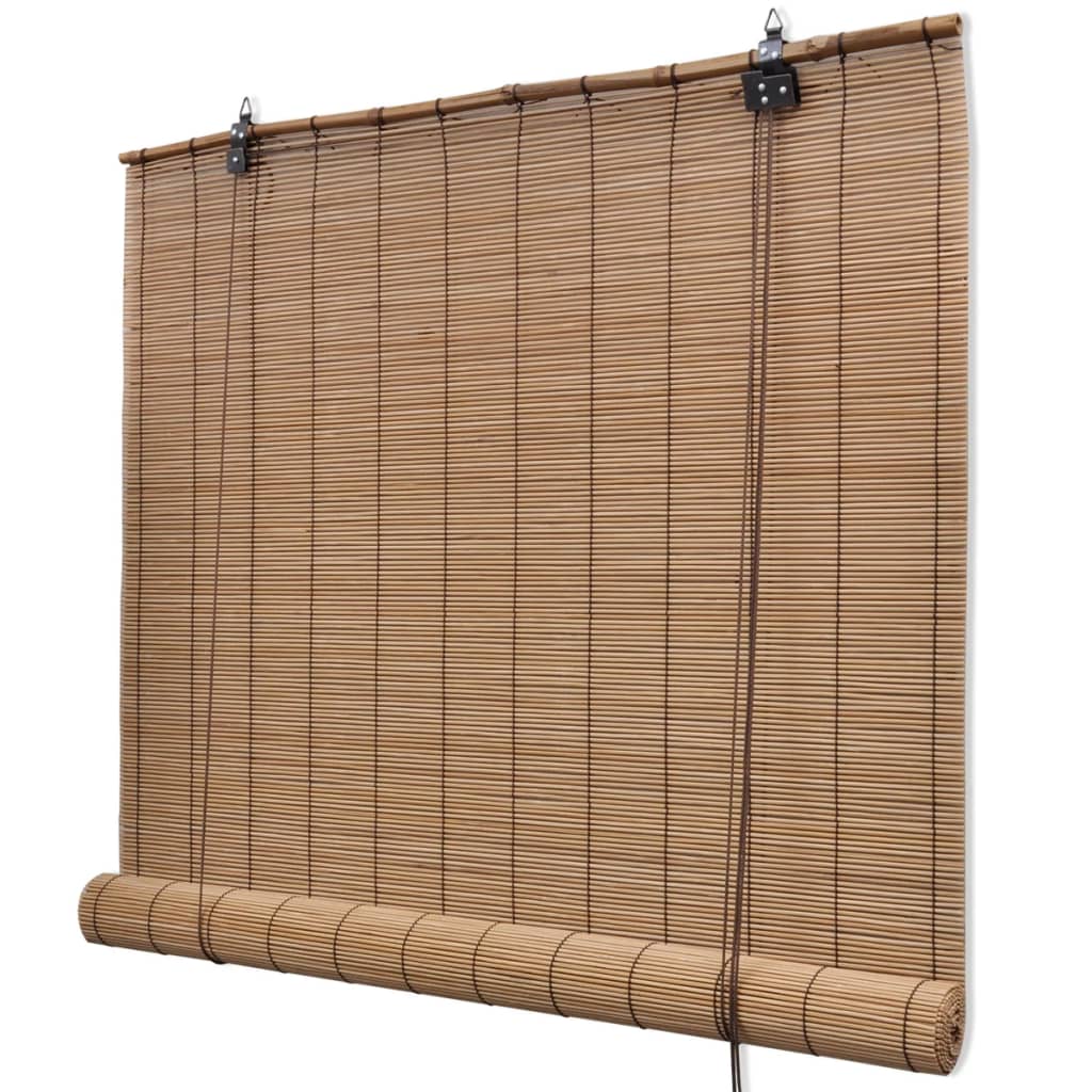 Brown Bamboo Roller Blinds 39.4" x 63"