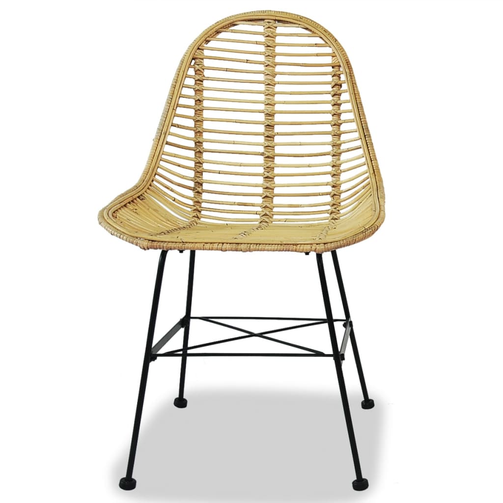 vidaXL Dining Chairs 2 pcs Natural Rattan | vidaXL.com