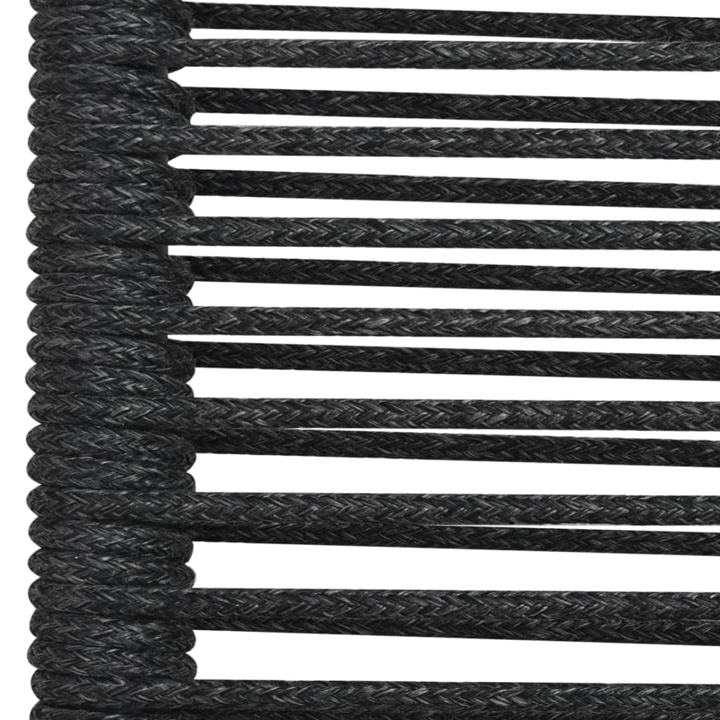 vidaXL 3 Piece Patio Dining Set Cotton Rope and Steel Black