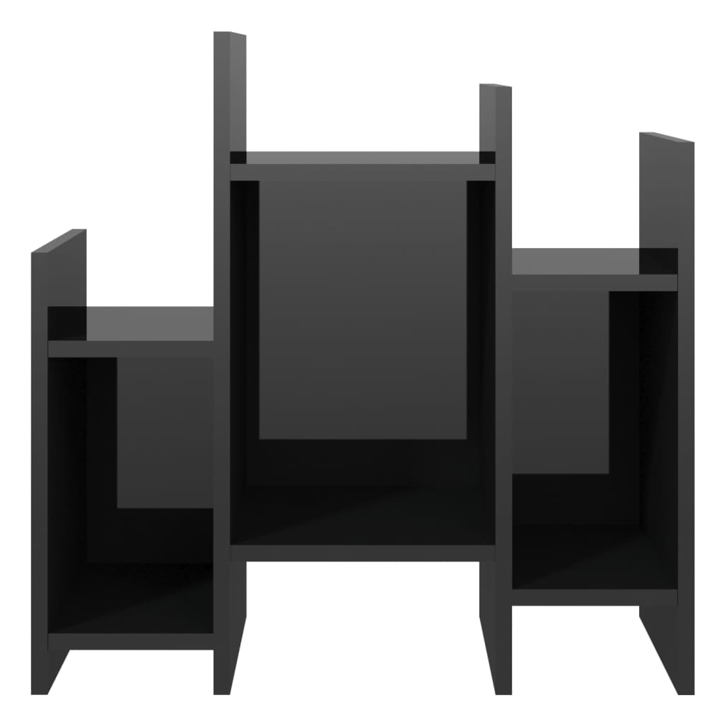 vidaXL Side Cabinet High Gloss Black 24"x10.2"x24" Chipboard