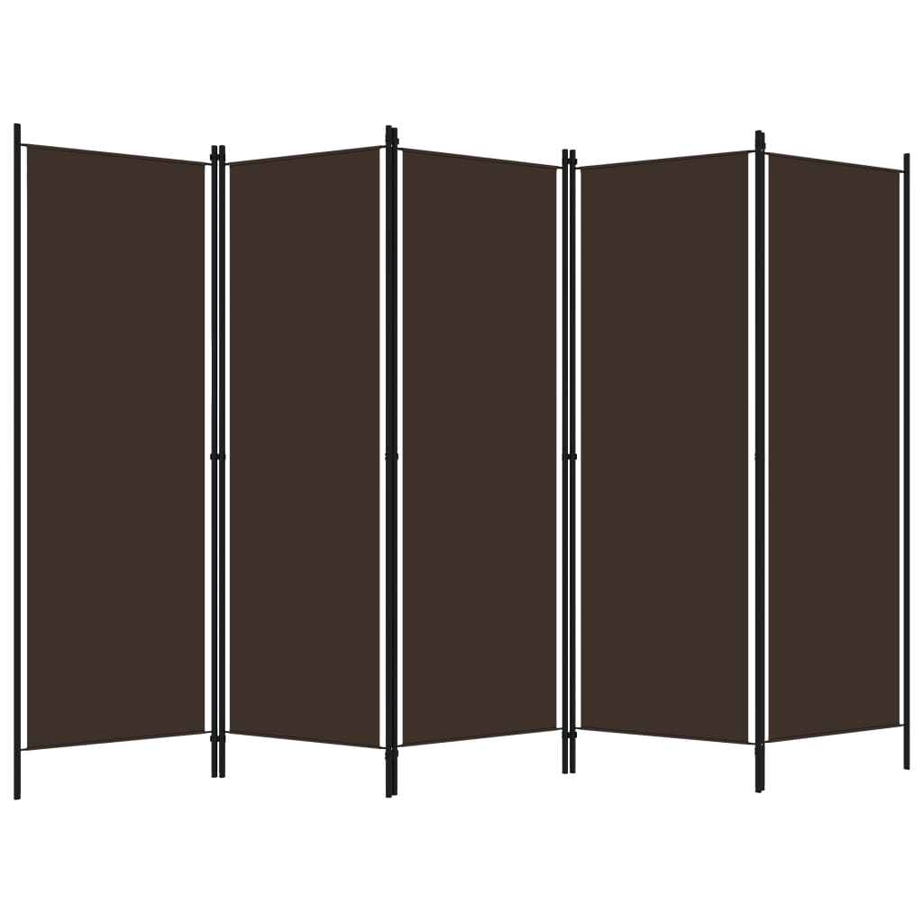 vidaXL 5-Panel Room Divider Brown 98.4"x70.9"