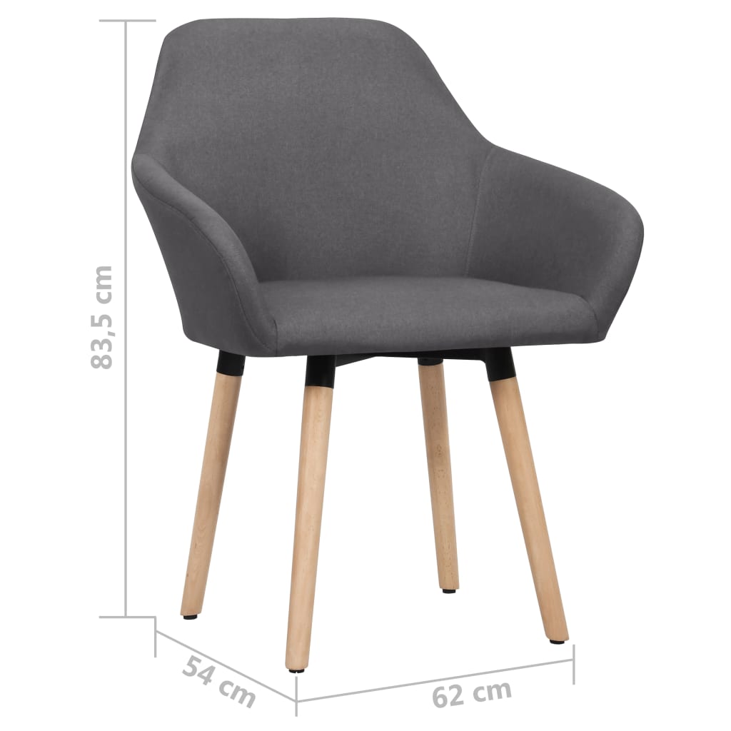 vidaXL Dining Chairs 2 pcs Dark Gray Fabric