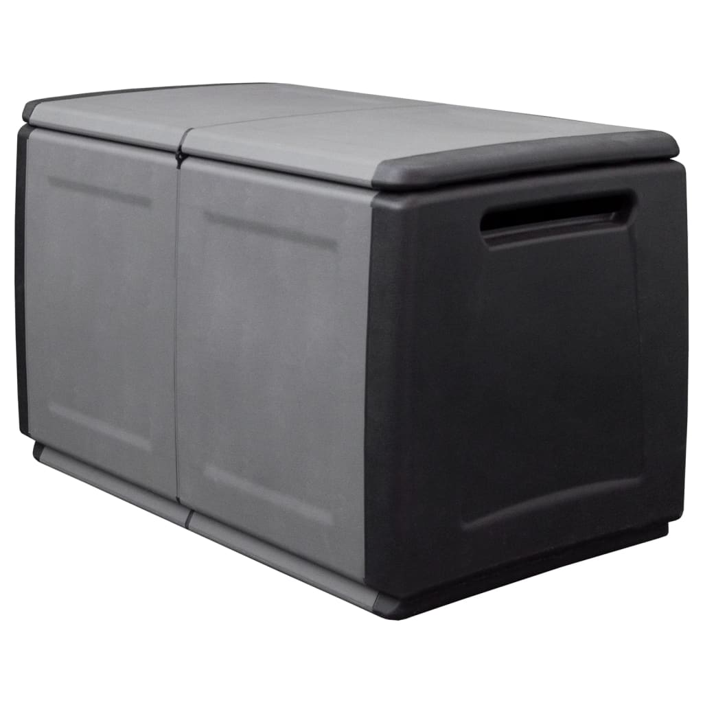vidaXL Patio Storage Box 37.8"x20.9"x22.4" 60.8 gal Dark Gray and Black