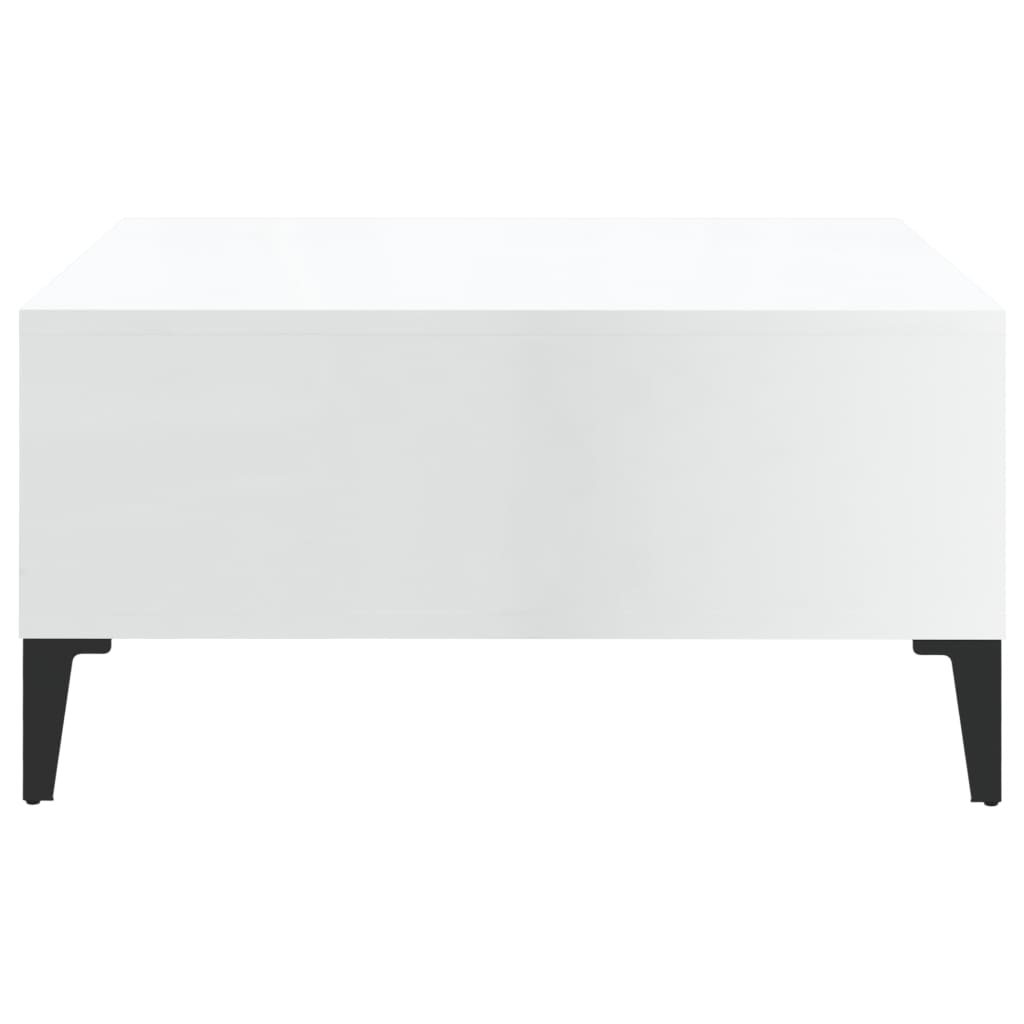 vidaXL Coffee Table High Gloss White 23.6"x23.6"x11.8" Engineered Wood