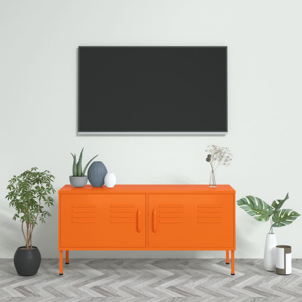 vidaXL TV Cabinet Orange 41.3"x13.8"x19.7" Steel