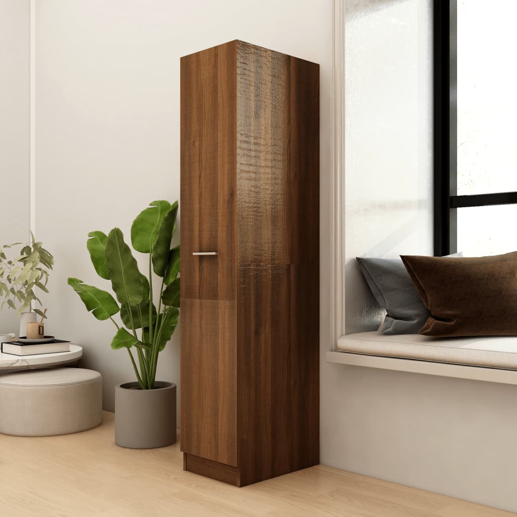 vidaXL Apothecary Cabinet Brown Oak 11.8"x16.7"x59.1" Engineered Wood