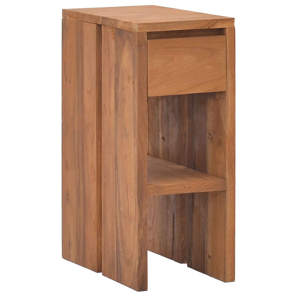 vidaXL Bedside Cabinet 7.9"x13.8"x19.7" Solid Teak Wood