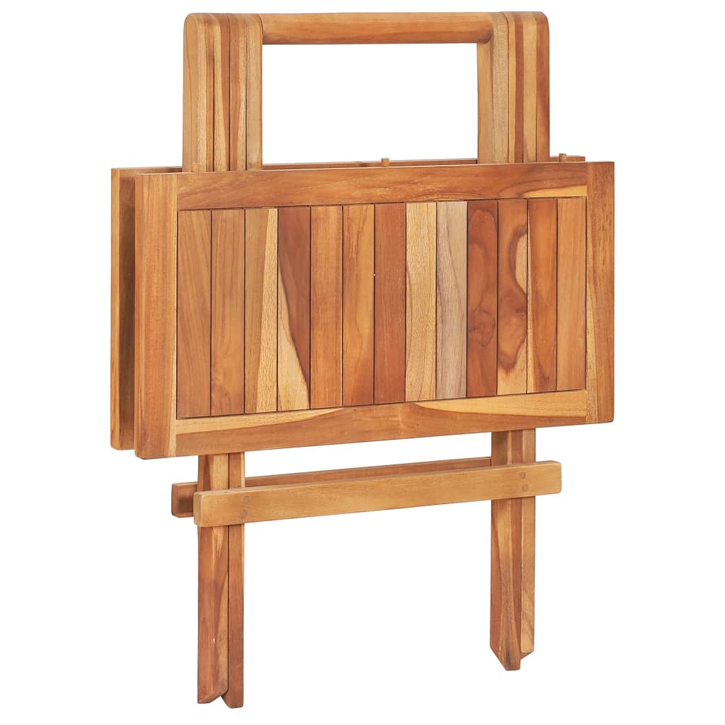 vidaXL 3 Piece Bistro Set with Anthracite Cushions Solid Teak Wood