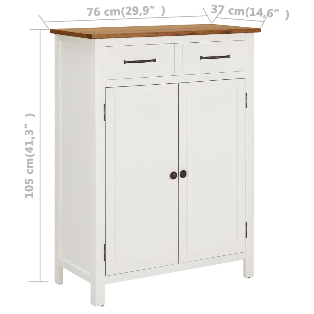 vidaXL Shoe Cabinet 29.9"x14.6"x41.3" Solid Oak Wood