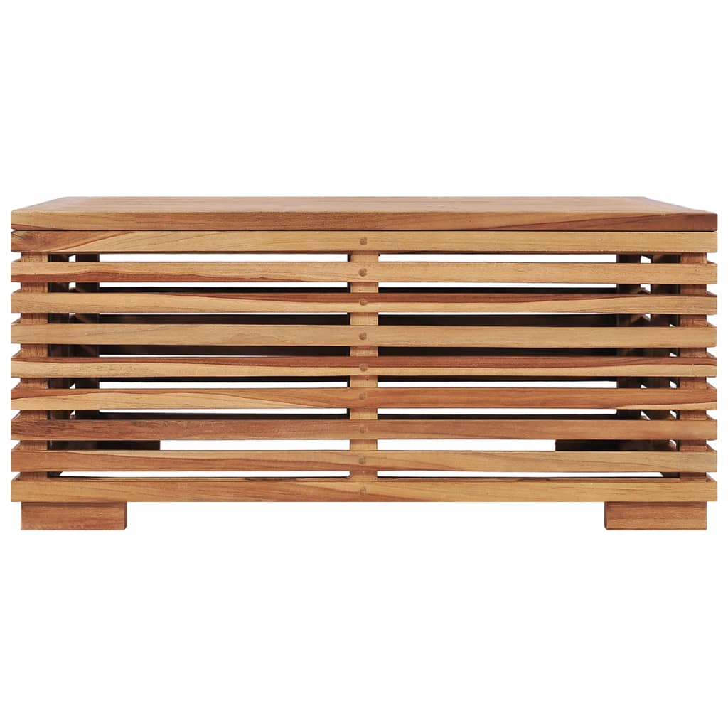 vidaXL Patio Table and Footrest Set & Cream Cushion Solid Teak Wood